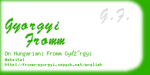 gyorgyi fromm business card